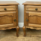 Pair of Bedside Tables Vintage French Louis Oak Nightstands Cabinets LOT 6296
