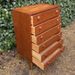 Vintage Tallboy Mid Century Danish Teak Dresser Chest Of Drawers