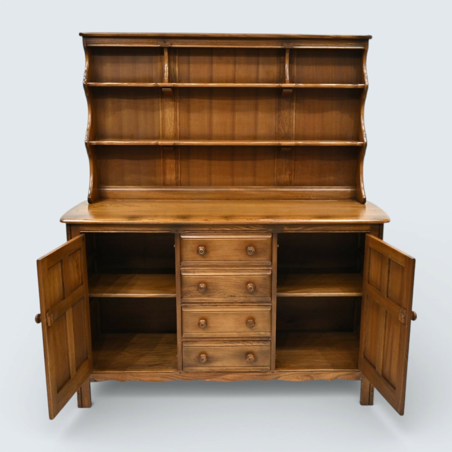 Ercol Vintage Sideboard Dresser 4 Drawers 2 Cupboards 2 Piece FREE UK Delivery