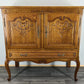 Cabinet Vintage French Louis Style Oak Carved Sideboard with Drawer LOT 4017