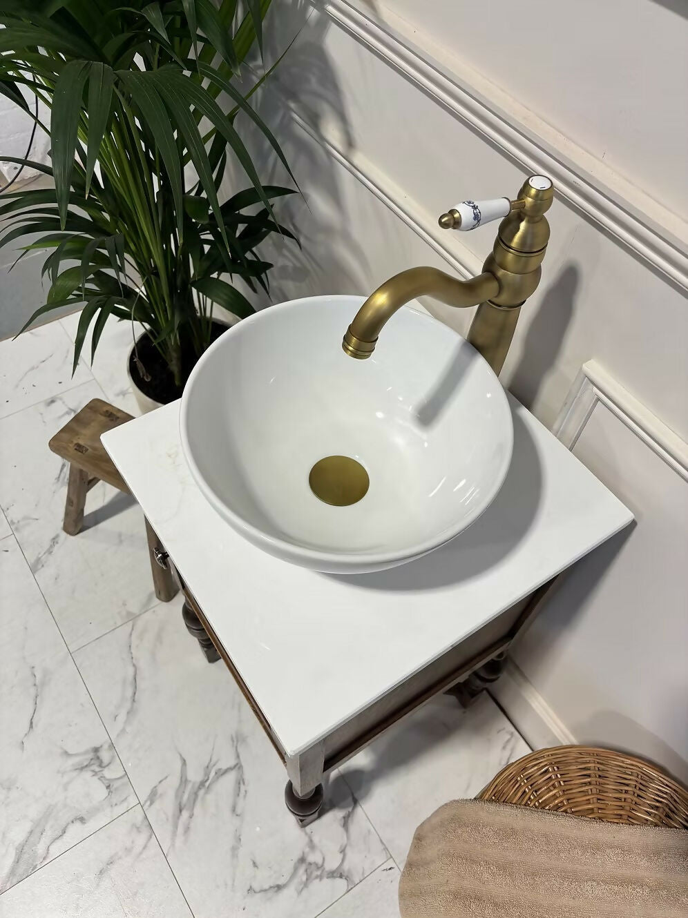 Vintage Wooden Single Tap Vanity Unit
