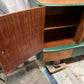 Mid century modern revived sideboard in forest green and oak