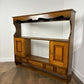 Vintage Oak & Mahogany Cross Banded Wall Shelves with Cupboards