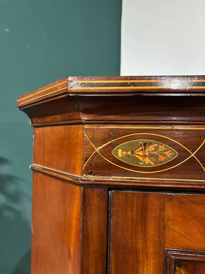 Victorian Mahogany Inlaid Corner Cupboard9