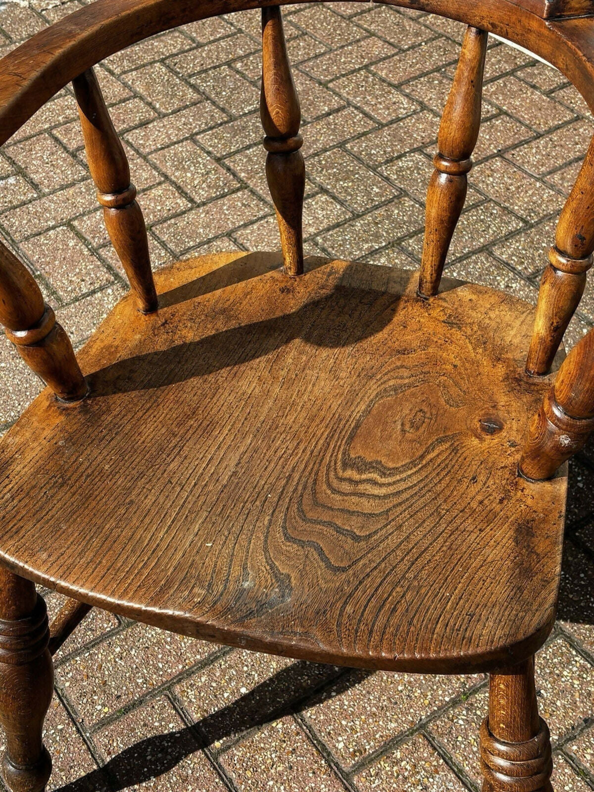 Victorian Vintage Fireside Armchair, Turned Legs.