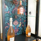 Upcycled Vintage Drinks Cabinet | Painted Dark Navy Tropical Decoupage Glazed Home Bar | Cocktail Cabinet