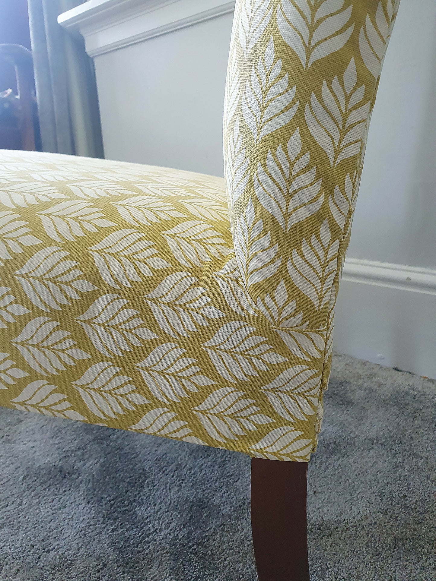 Slipper Chair Mid Century 1950s. Reupholstered In 100% Cotton Canvas. Ex Condition