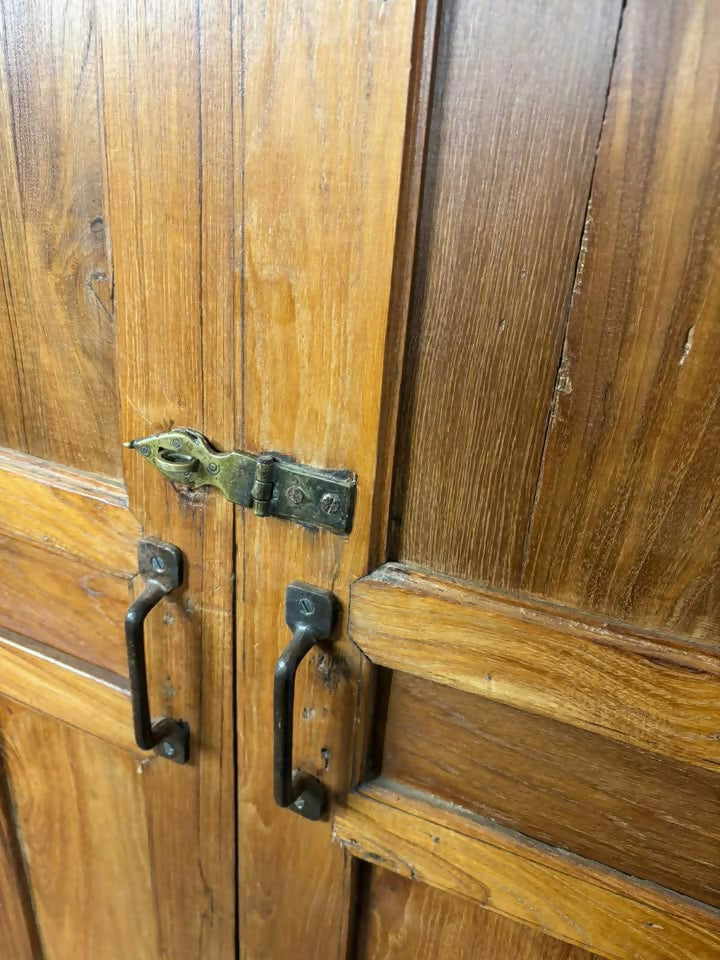 Large Vintage Indian Reclaimed Wood Storage Cupboard