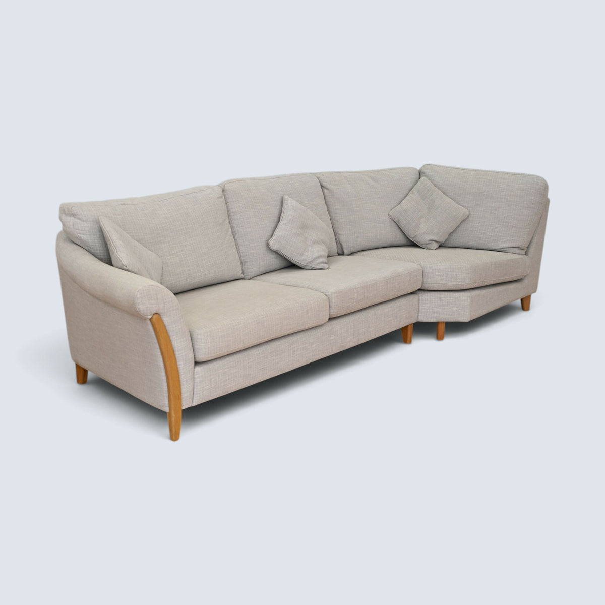 Ercol Corner Sofa Light Grey Upholstery With Cushions 2 Piece FREE UK Delivery*