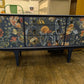 Gplan Midcentury NavySideboard Ocean Sea Fish Print Upcycled Painted SOLD message for commission
