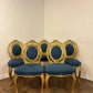 Set of Five Antique French Rococo Style Gilt Dining Chairs