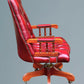 Red Leather Chesterfield Office Chair - Directors Chair