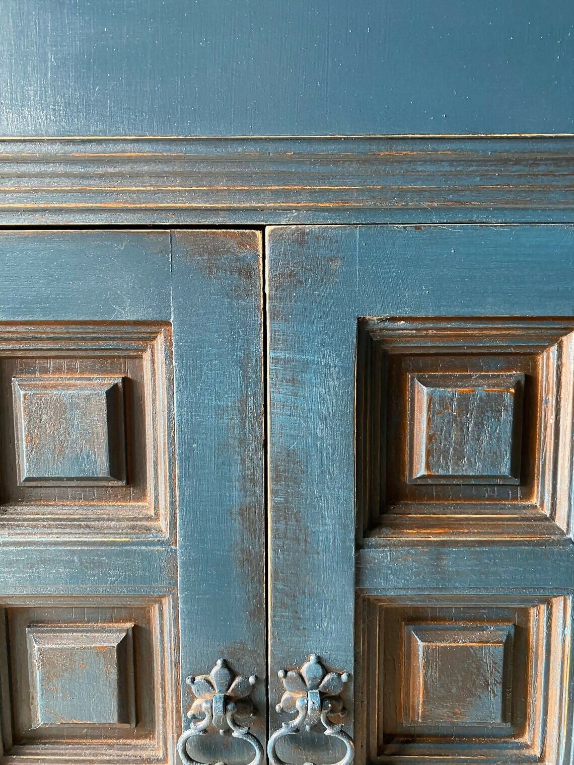 Vintage Blue Sideboard / Indian Sideboard / Long Sideboard / Upcycled Cabinet