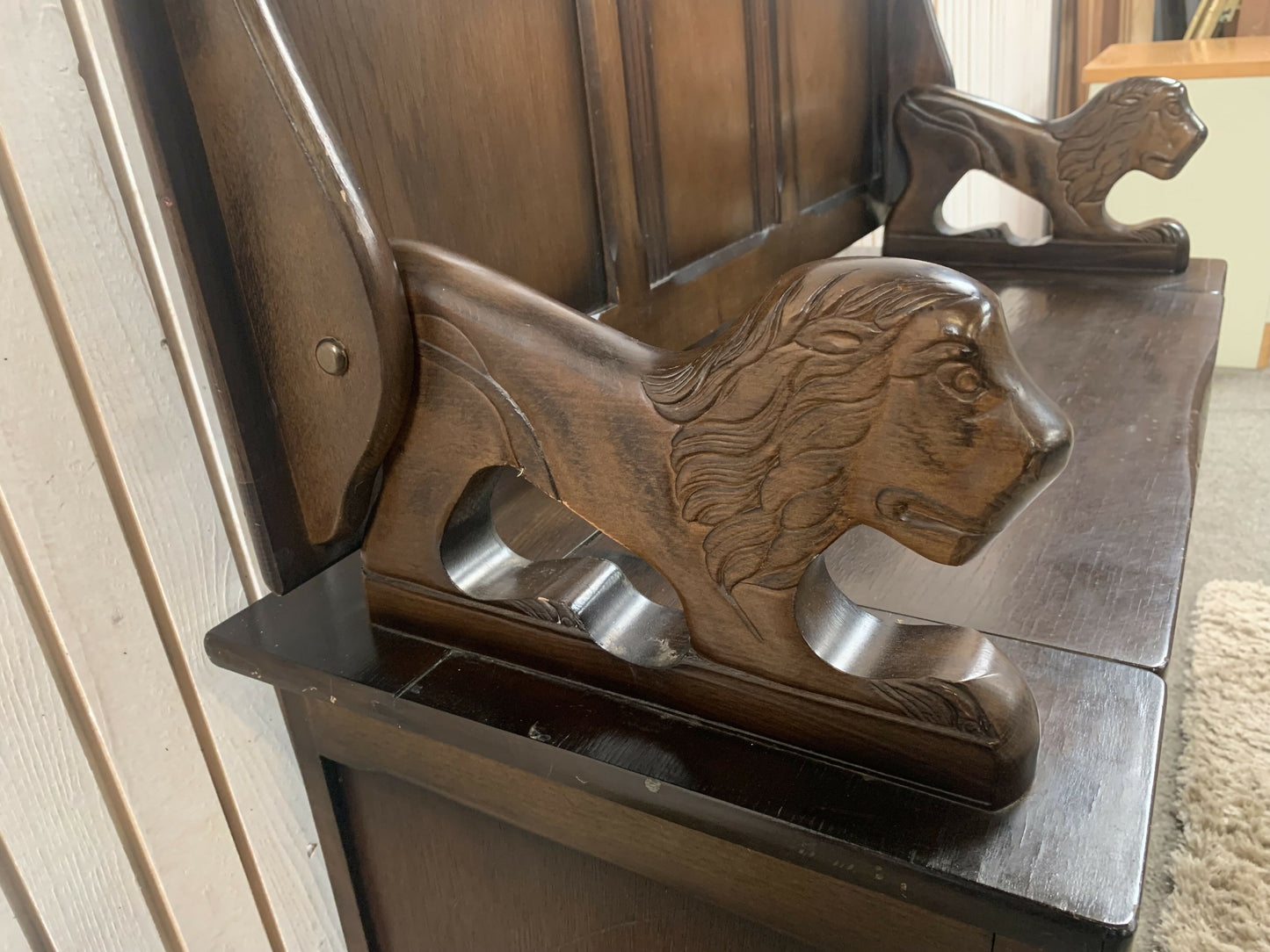 Monks Bench Mid century reproduction Jacobean style monksbench with folding top