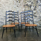 Set Of Four Ercol Batwing Dining Chairs Model Number 496 In Black Super Rare