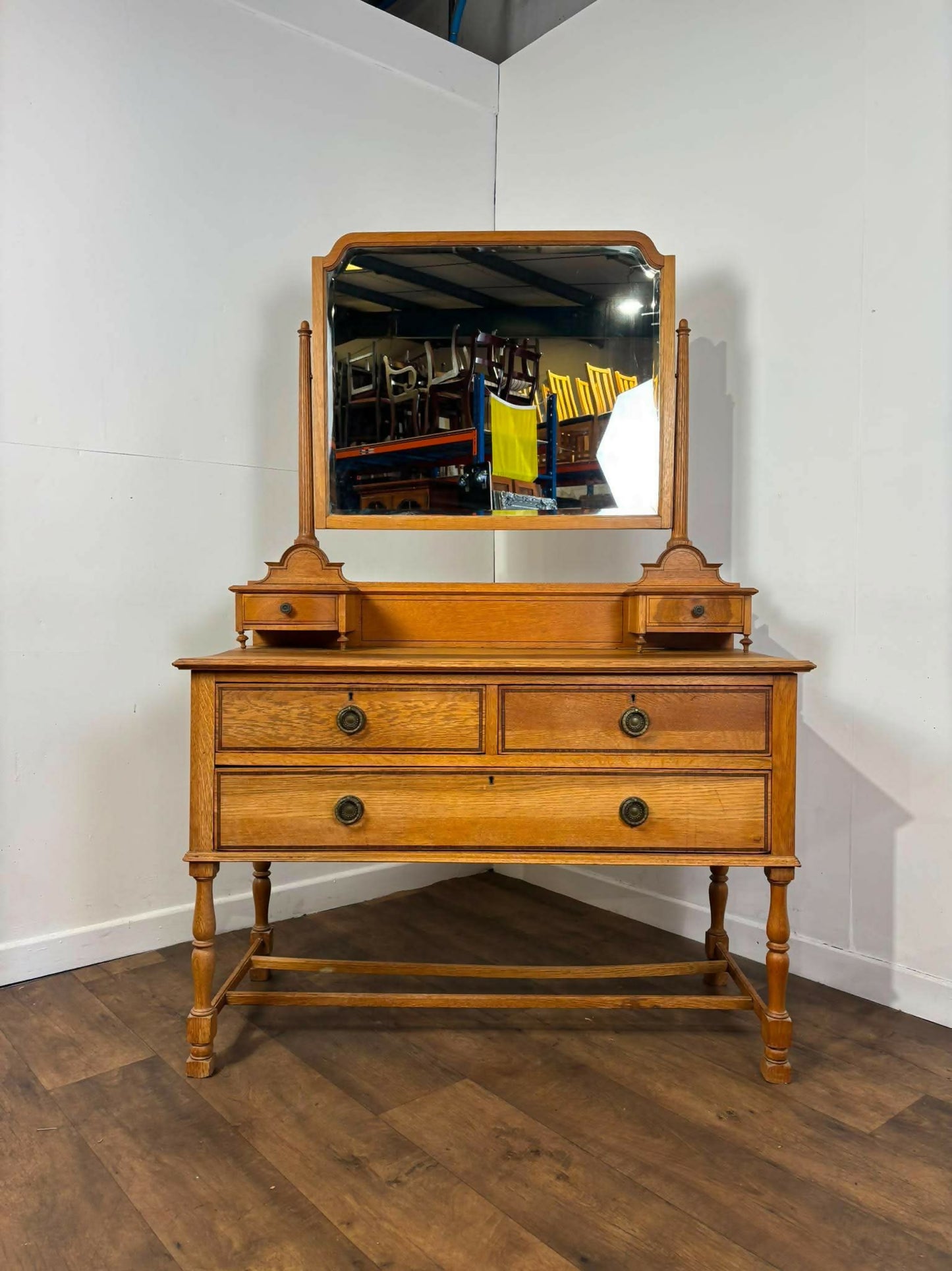 Edwardian Light Oak Dressing Table
