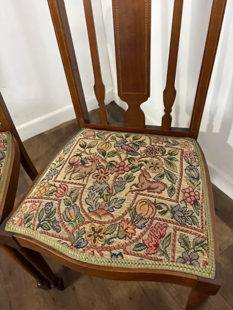 Pair of Edwardian Inlaid Mahogany Chairs