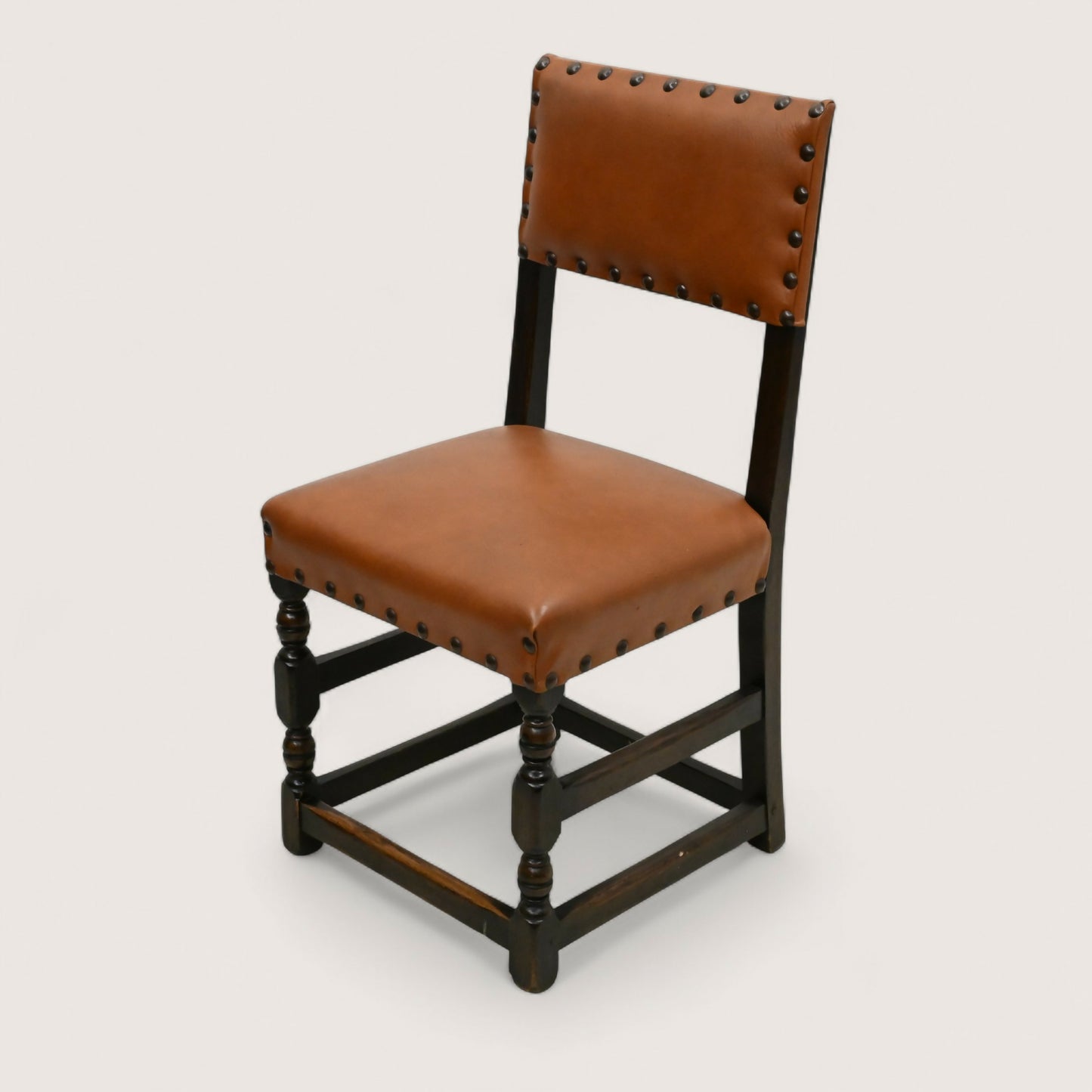 5 Skull/Ercol Dining Chairs Studded Burnt Orange Faux Leather FREE UK Delivery*. SBR10814/0808E