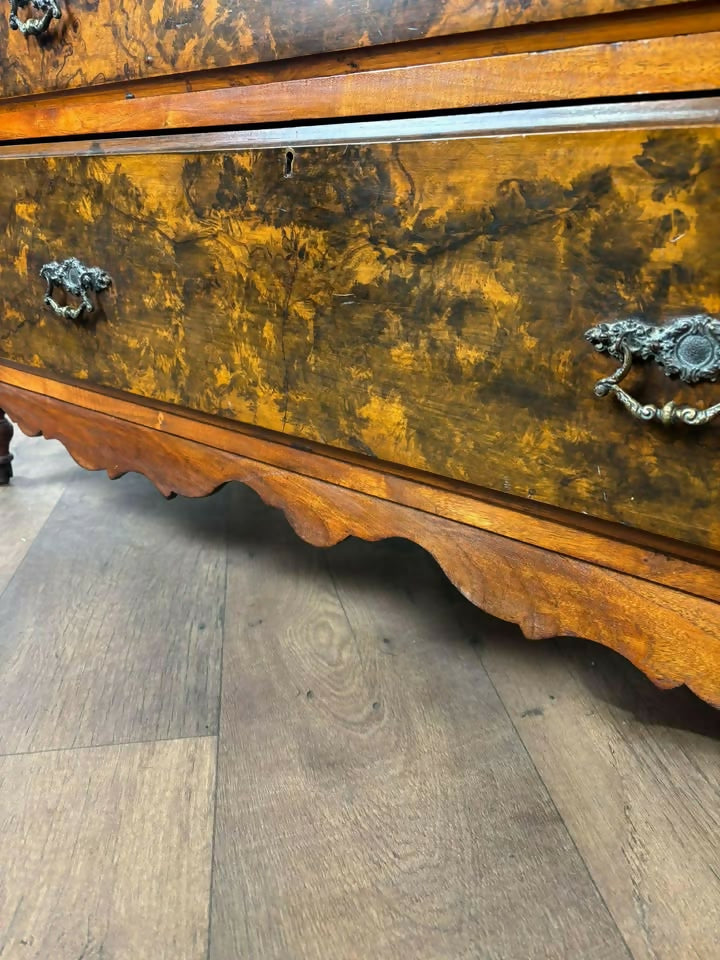 Edwardian Burr Walnut Fronted Drawers