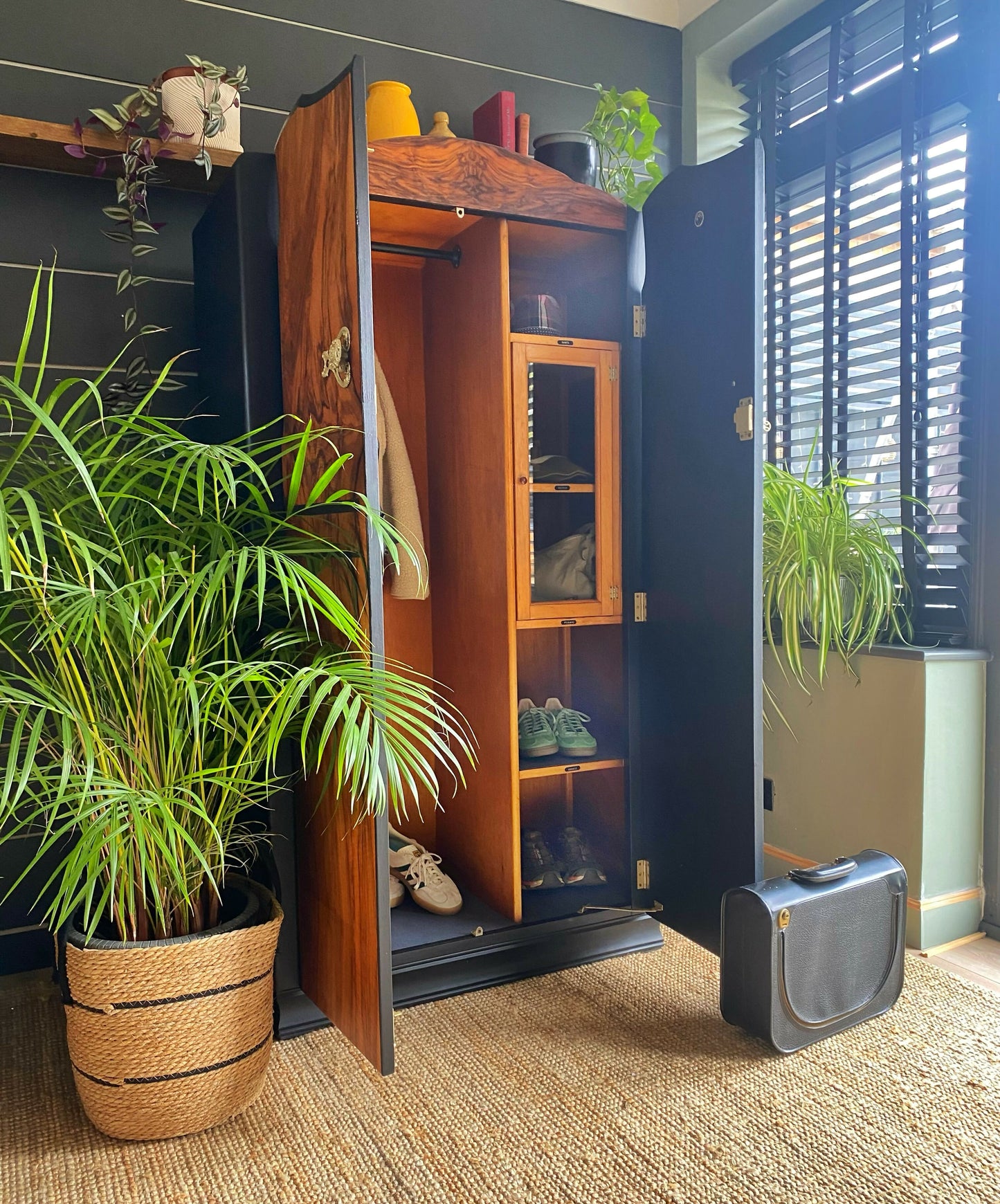 Wardrobe, Armoire, Coat Cupboard, Hall Robe, Hallway Storage, 1960s Mid Century.