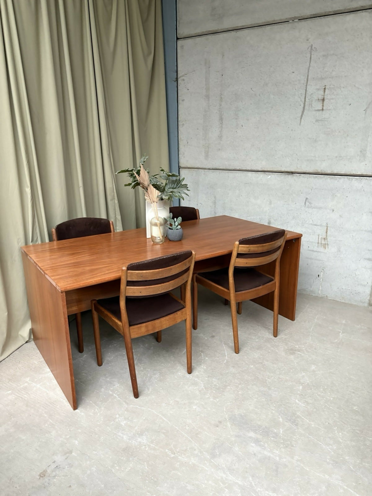 Vintage Mid Century Danish Large Teak Desk Dining Table Retro R992