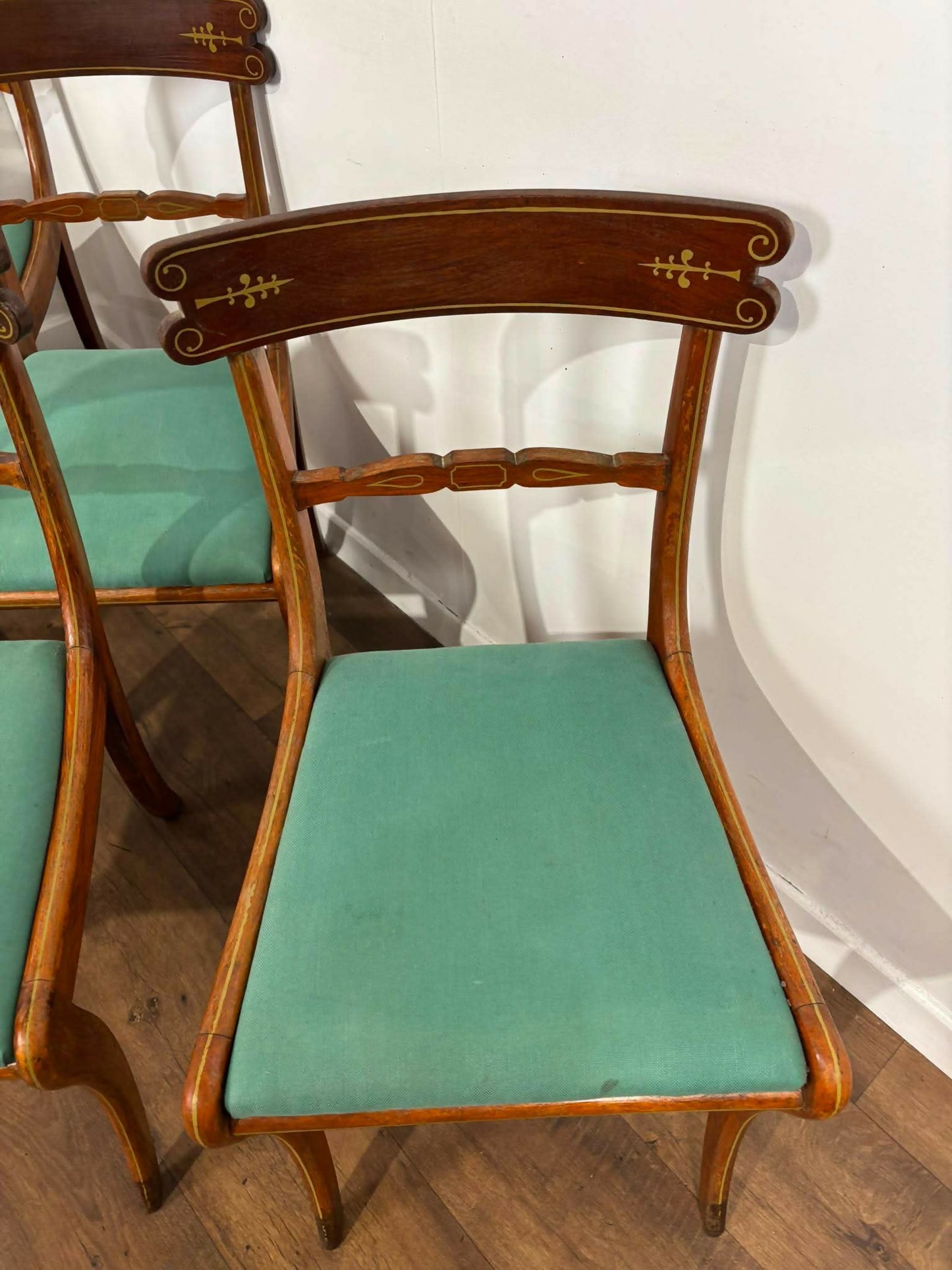 Set of Seven Reproduction Regency Style Mahogany Dining Chairs
