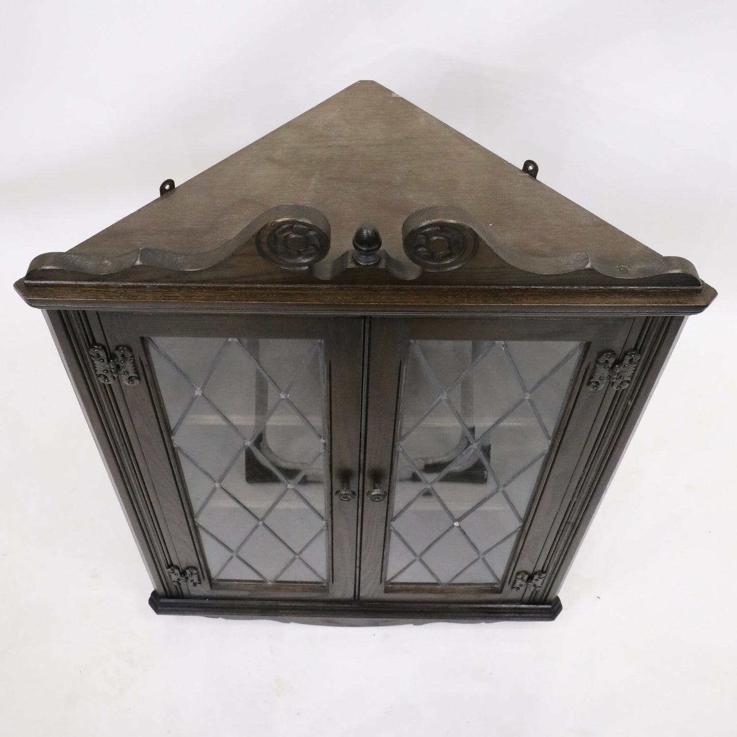 Old Charm Oak Hanging Corner Display Cabinet in Jacobean Brown FREE UK Delivery. SBR9643/0910D