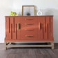 Burnt Oak Orange Vintage Sideboard Cocktail Drinks Cabinet