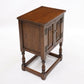 Old Charm Pedestal Cabinet Cupboard Linenfold Doors Tudor Brown FREE DELIVERY*. SBR9485/2308D