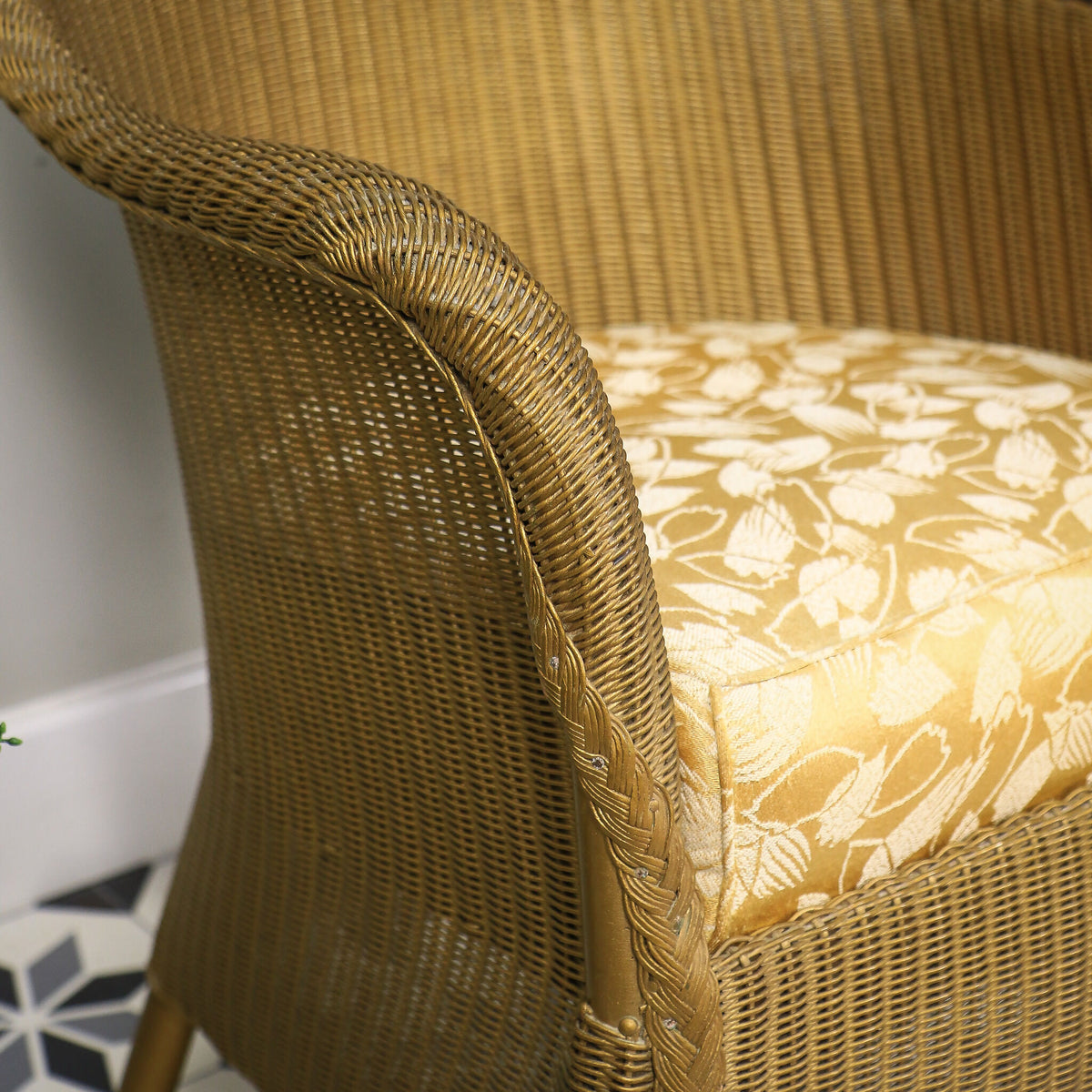 Lloyd Loom Lusty Woven Chair 1950s with Rare Sprung Seat