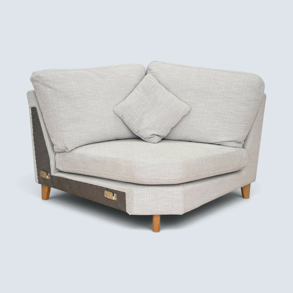 Ercol Corner Sofa Light Grey Upholstery With Cushions 2 Piece FREE UK Delivery*