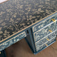Hand-Painted Green Stencil Desk | Upcycled Vintage Writing Table | Unique Statement Piece