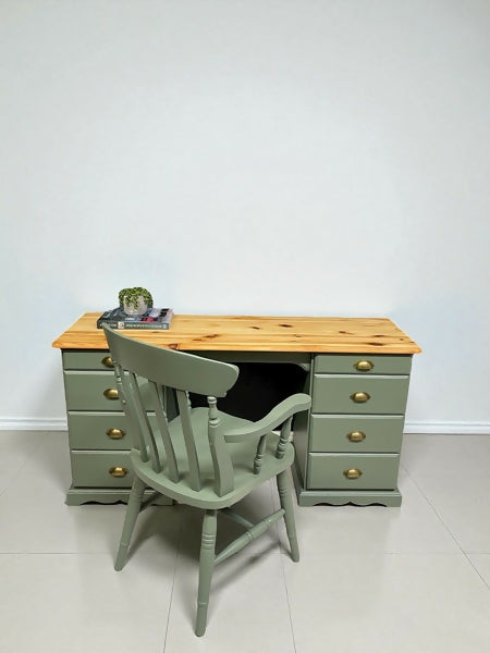 Solid pine desk & chair , cottage style , home office