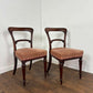 Pair of Victorian Mahogany Side Chairs on Turned Legs