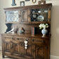 Stained Oak Dresser by Webber Furniture: Leaded Glass Display
