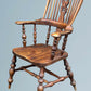 High Back Elm Broad Arm Windsor Chair