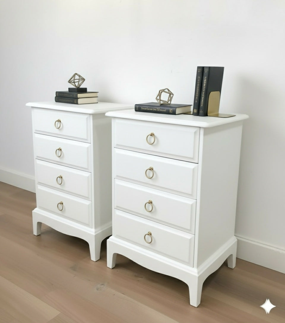 Stag minstrel white bedside cabinets