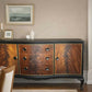 Refined Vintage Flame Mahogany Serpentine Sideboard in black