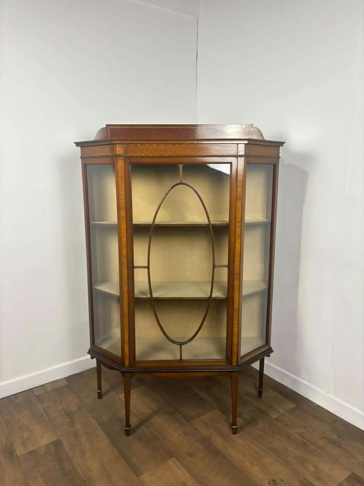 Edwardian Inlaid Mahogany Display Cabinet