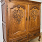 Cabinet Vintage French Louis XIV Oak Sideboard with Carved Cupboard LOT 6251