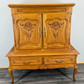 Cabinet Vintage French Style Oak Carved Storage Drawers Cupboard LOT 3753