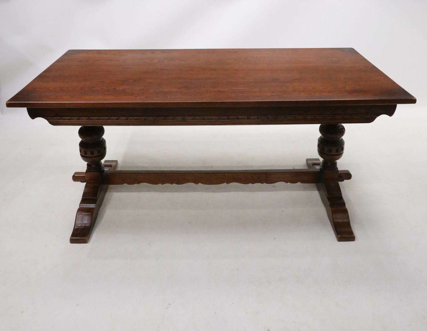 Old Charm Wood Bros Sovereign Dining Table in Tudor Brown Solid FREE UK Delivery. SBR8854/2902D