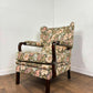 Vintage Reupholstered Floral Wingback Fireside Armchair