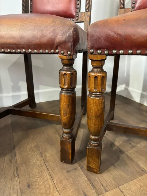 Vintage Set Of Four Oak Dining Chairs