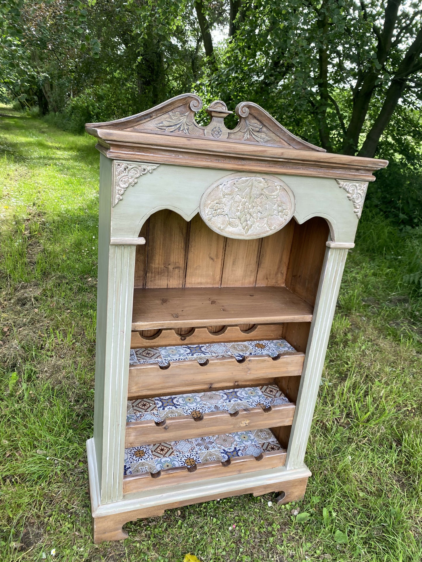 Solid pine wine rack