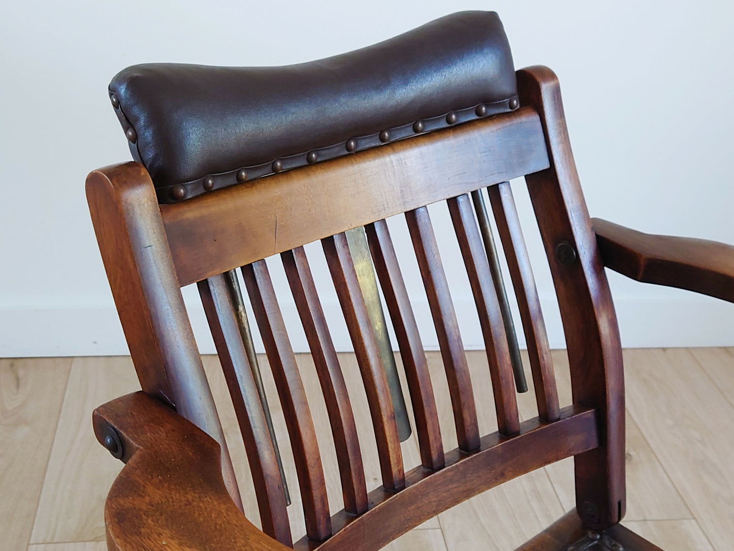 Campaign Chair With Adjustable Upholstered Headrest Circa 1890