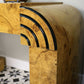 Art Deco Style Walnut Console Table Desk or Dressing Table with Drawer