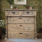 Large Rustic Antique Solid Pine European Style Chest Of Drawers