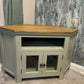 Upcycled solid wood corner tv stand