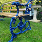 Serpent and Grape Cast Iron and Oak Garden Bench